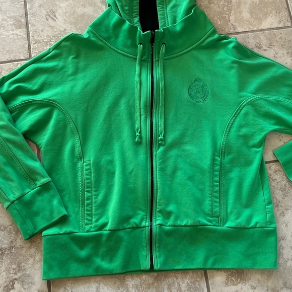 Ralph Lauren Active LRL Women's Green Full Zip Jacket Hoodie Crest Embroidered - Picture 9 of 11